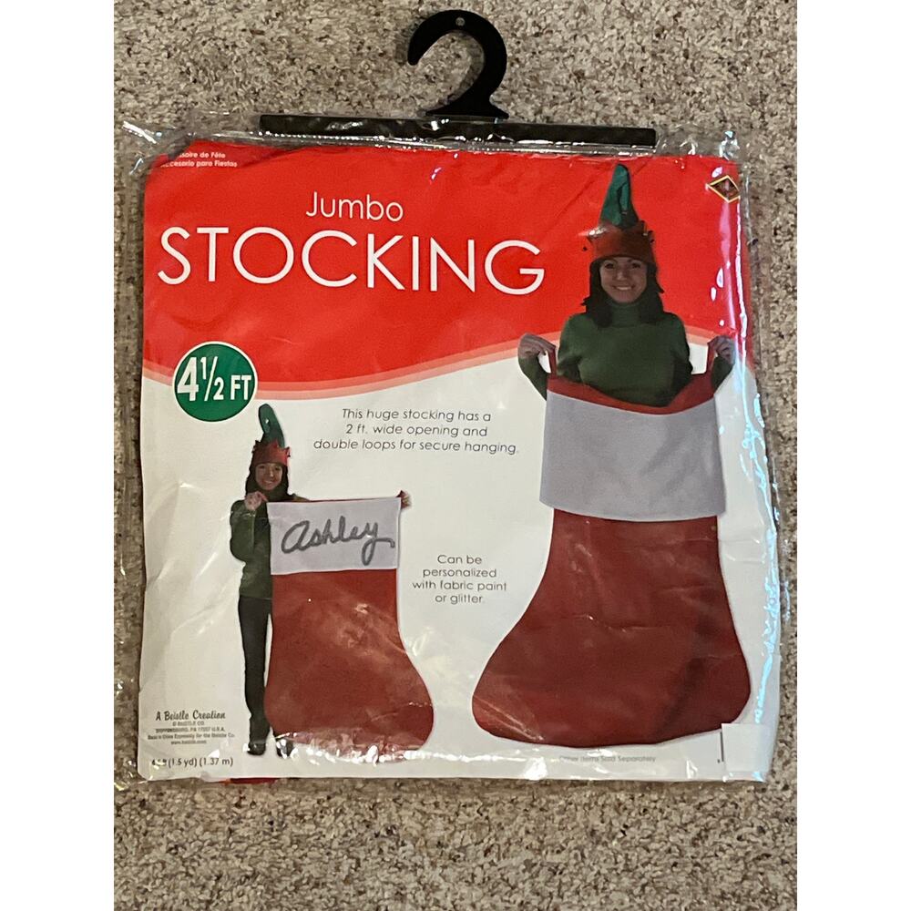 Beistle Jumbo Stocking /  Jointed Snowman Vtg  LOT